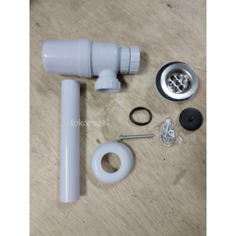 Sifon Botol PVC Afur Pembuangan Air Wastafel Plastik Sivon Plastik