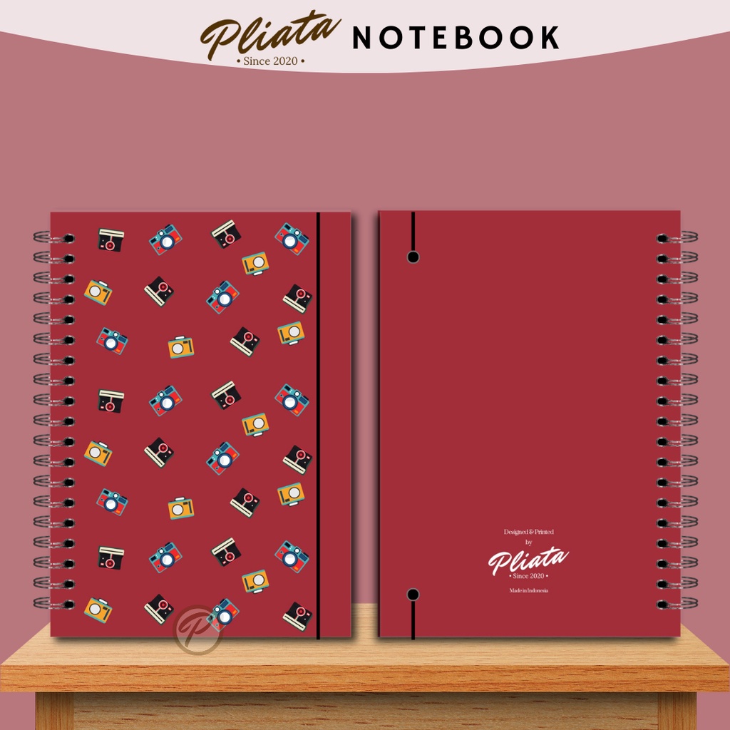 PLIATA NOTEBOOK SPIRAL - (PN3) Red Cameras - Softcover Doft Aesthetic Book Buku Tulis