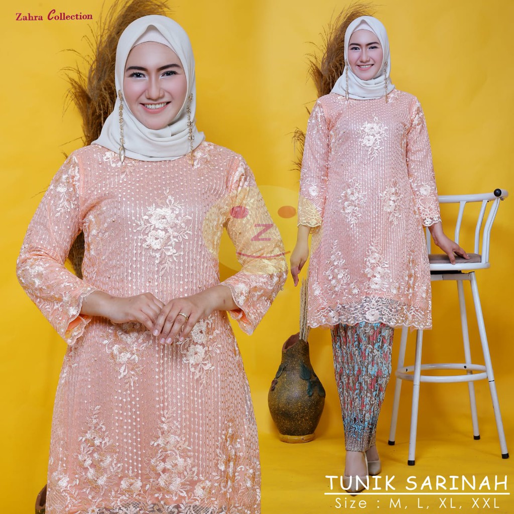 SET TUNIK TULLE BORDIR SARINAH / SET TUNIK PESTA