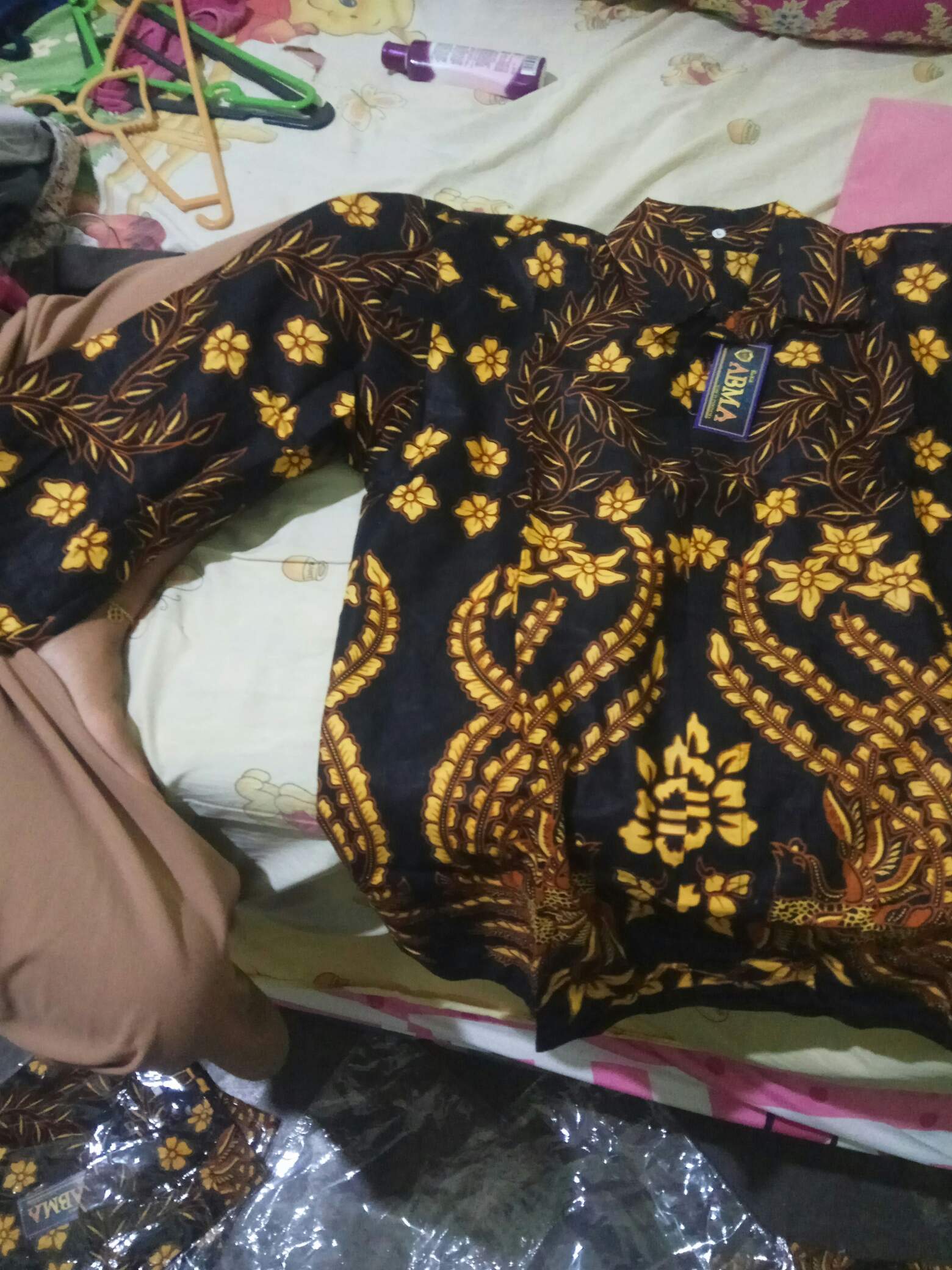Kemeja Batik Pria Lengan Panjang Size M L Xl Xxl  Bswart Batik Hrb026 Kenongo Hem Panjang Padi