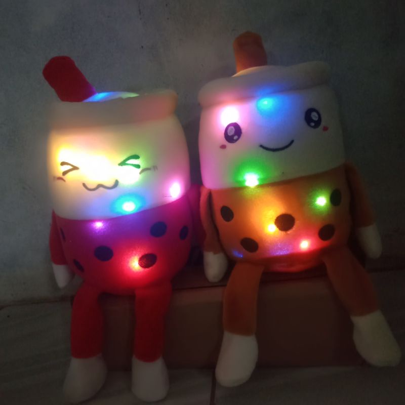 Boneka Boba bubble milk tea kaki tangan led