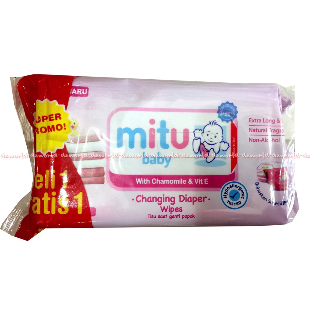 Mitu Baby  Tissue Changing diaper Wipes Promo Beli 1 Gratis 1