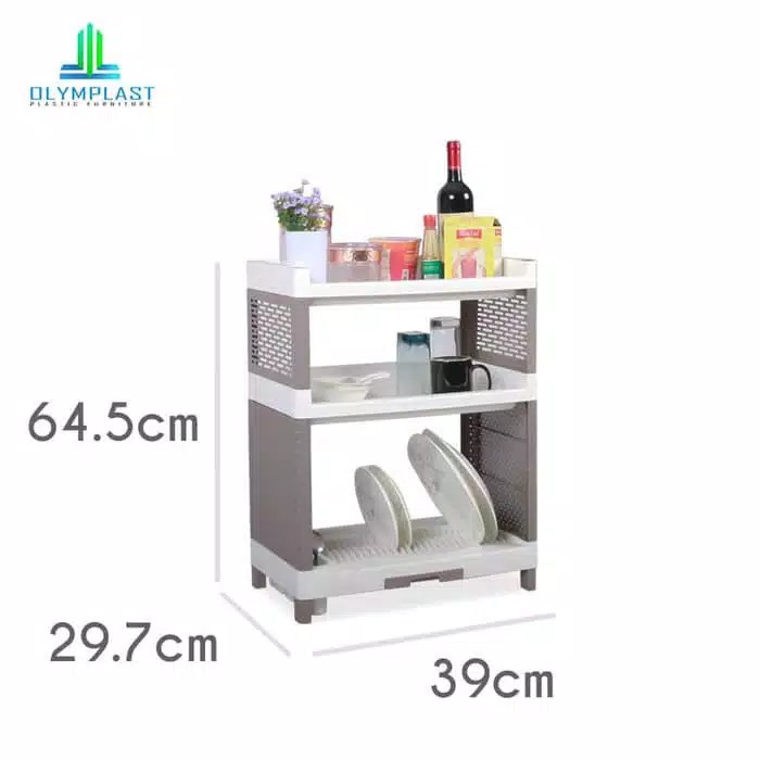 Rak Susun Kecil Olymplast RSOK / Rak Dapur / Rak Piring Plastik