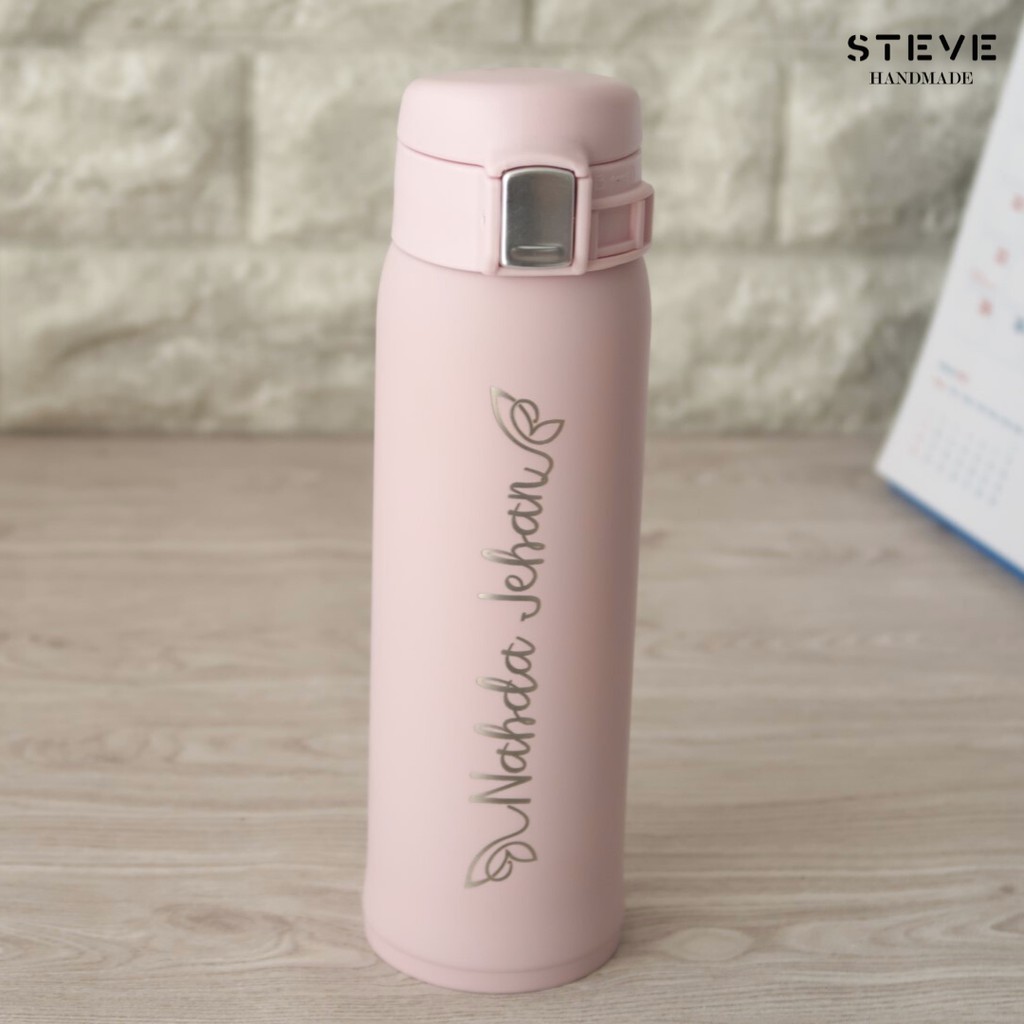 Botol minum stainless termos vacuum tumbler travel mug TM0319 Pink