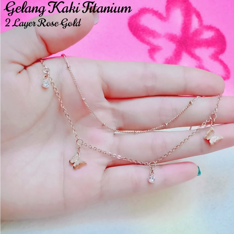 GELANG KAKI TITANIUM 2 LAYER