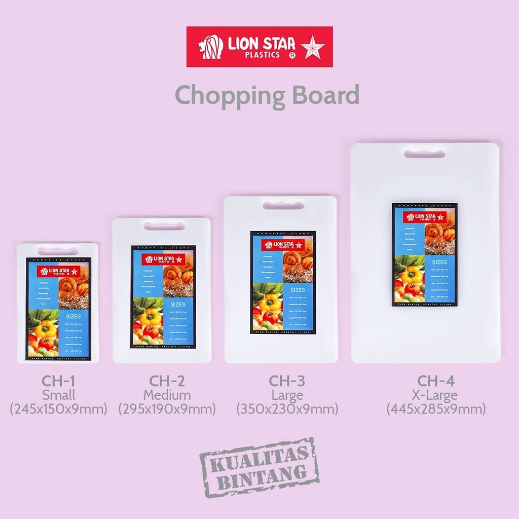 Chopping Board Size Large CH-3 LION STAR Telenan Daging/ Telenan Sayuran/ Telenan Buah/ Telenan Poto