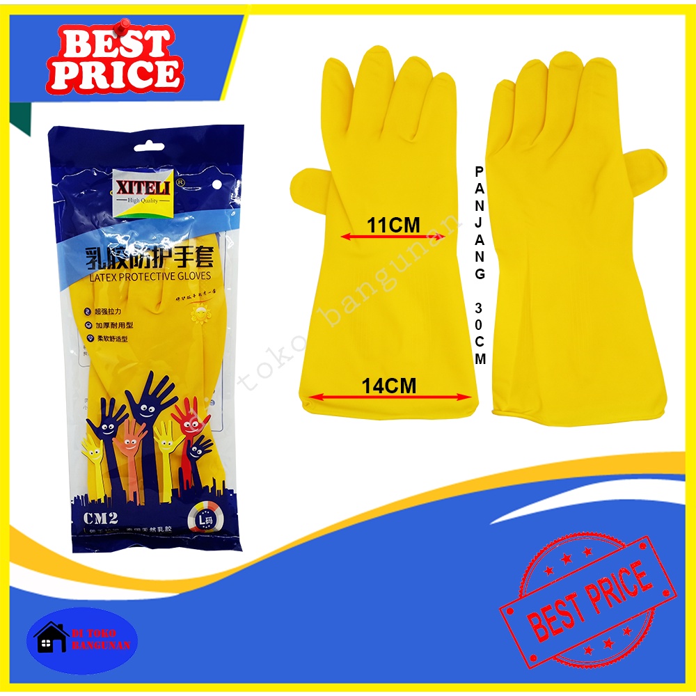 Sarung Tangan karet Latex Kuning Size L Sarung Tangan Cuci Piring