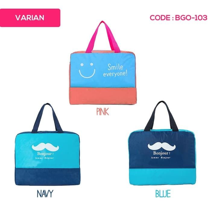 TRAVEL SMILE MOUSTACHE TAS HANDBAG MULTIFUNGSI ORGANIZER