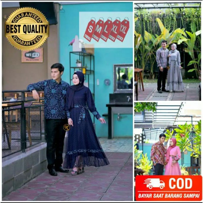 Real Pict / Couple Kebaya Selendang Moca / Couple Kebaya Pesta / Kebaya Cantik / Kebaya Couple Cod G