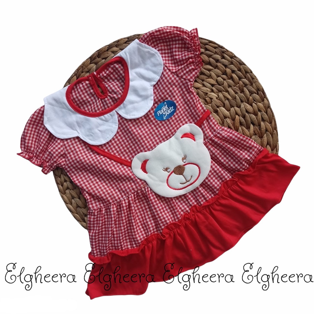 (Elgheera) DB-03 Dress Bayi 0-12 bulan Motif Bear / Baju Anak Motif Bear