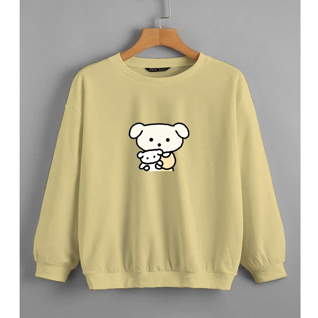 CALVIERO SHOP - BAJU SWEATER WANITA ATASAN WHITE DOG SWEATER DEWASA BRAND ANIME SWEATER HODDIE FASHION CITAYEM SCBD FASHION WEEK FASHION VIRAL TIKTOK