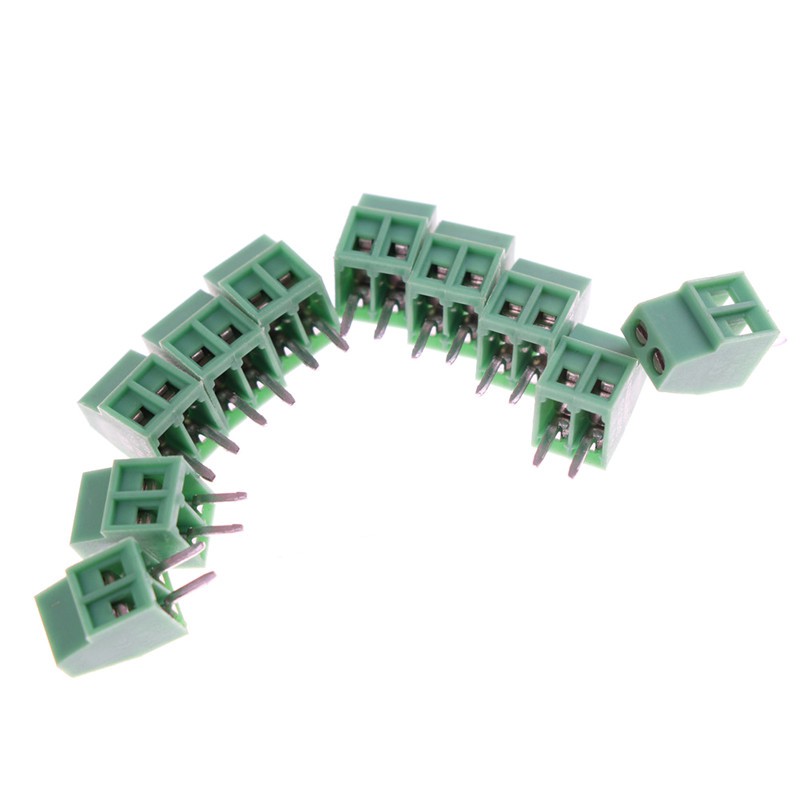 10Pcs/Set Terminal Block KF128 Desain 2 Lubang 2.54mm untuk PCB Universal