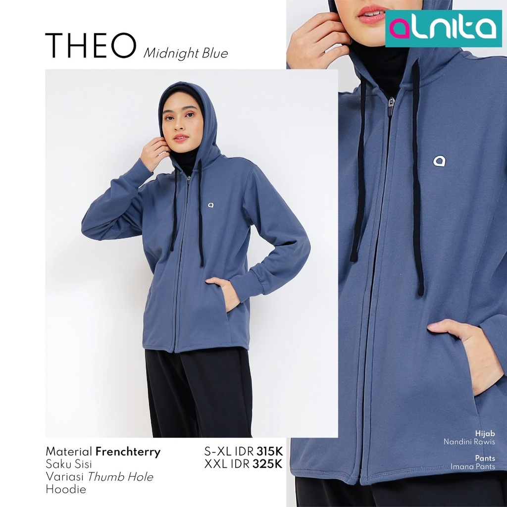 Alnita Outwear Theo Bahan Frenchterry Model Simpel Polos Kekinian by Alnita bisa COD