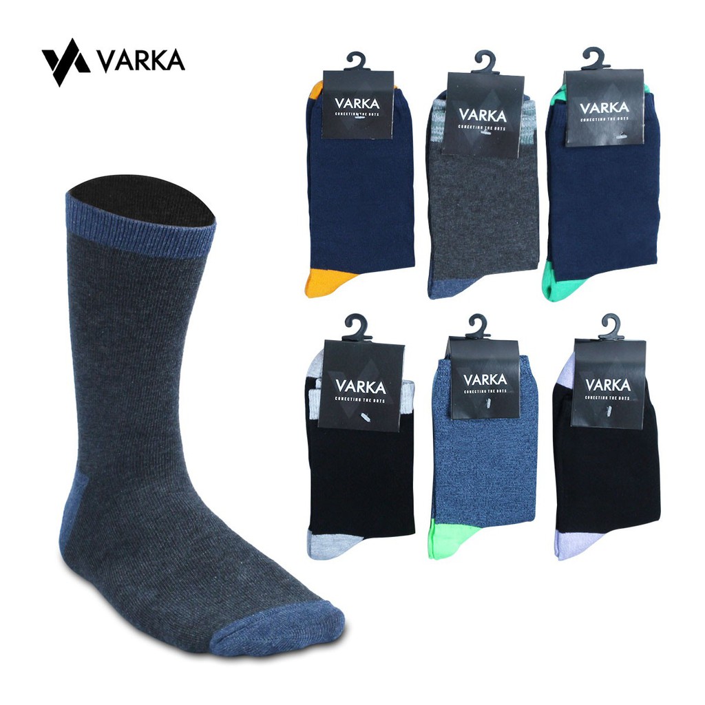 Kaos Kaki Pria Varka Socks V 128 Kaos Kaki Kerja Kantor Sekolah  Kasual Bahan Spandek warna Random