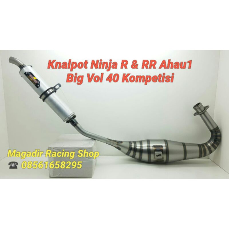 Knalpot Ninja R  RR Ahau1 Big Vol 40 Kompetisi 100% Original Ahau Type Leher C