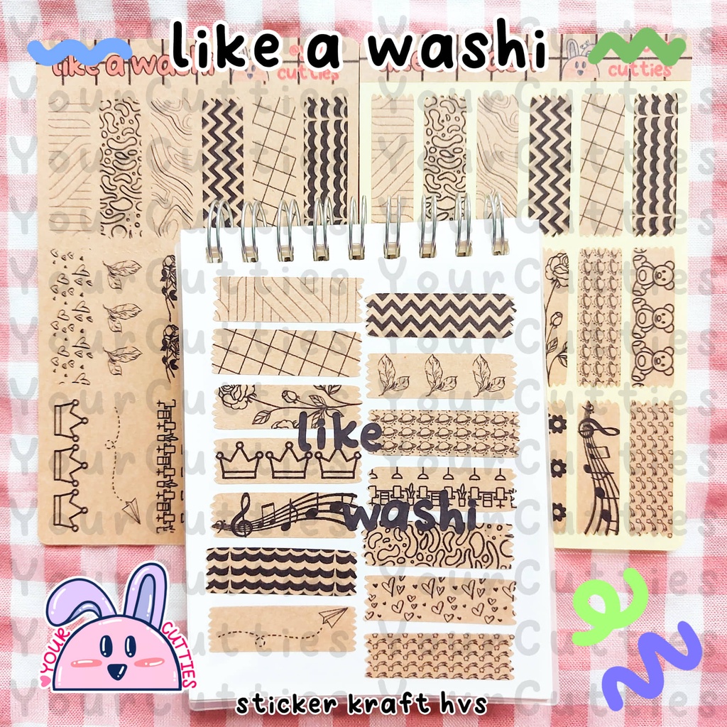 

[SHEET] STICKER LIKE A WASHI KRAFT VINTAGE AESTHETIC