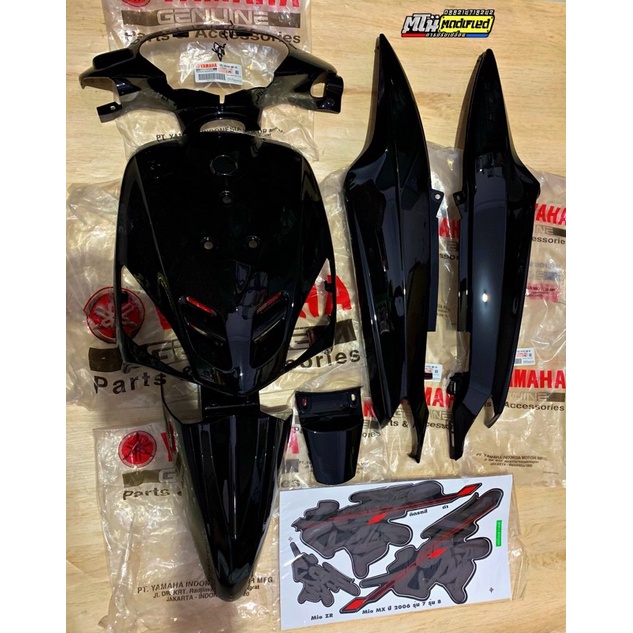 Body halus Mio sporty hitam original include tameng hole 3 striping kanji