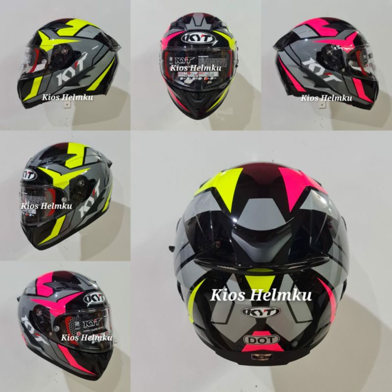 Jual Helm KYT Falcon FR RAID black fuxia/Helm Kyt Fullface/Helm viral