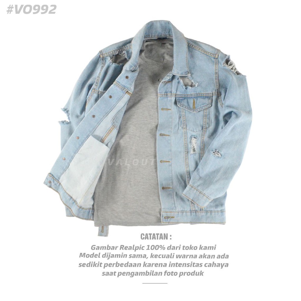 VALOUT Jaket  Jeans Levis  Sobek  Jaket  Denim 2019 Biru 