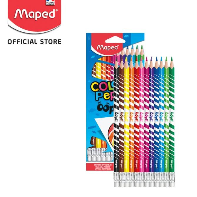 

(BISA COD) Maped Erasable Pensil Warna OOPS set 12 - Cardboard BERGARANSI Kode 1099