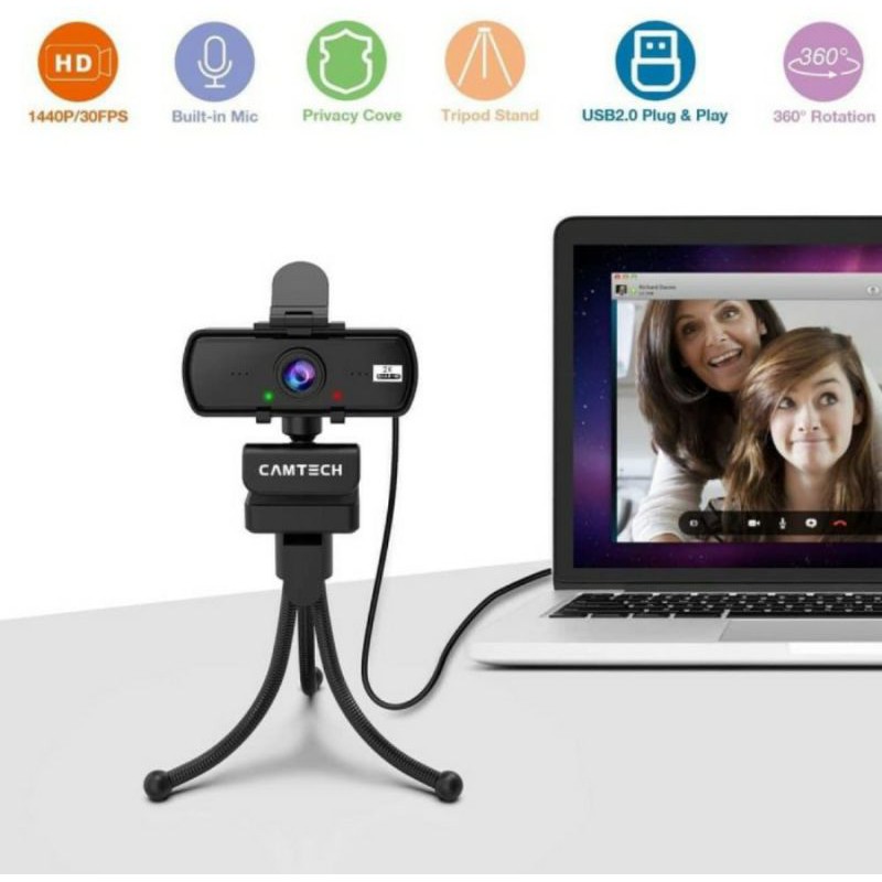 CAMTECH CT30 QHD 1440P 2K 4MP webcam YouTube live streaming zoom