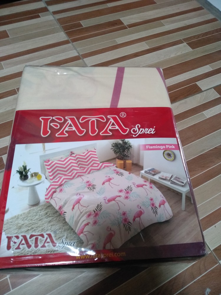 Fata Sprei Set Motif Flamingo Pink Uk 160x200 Dan 180x200