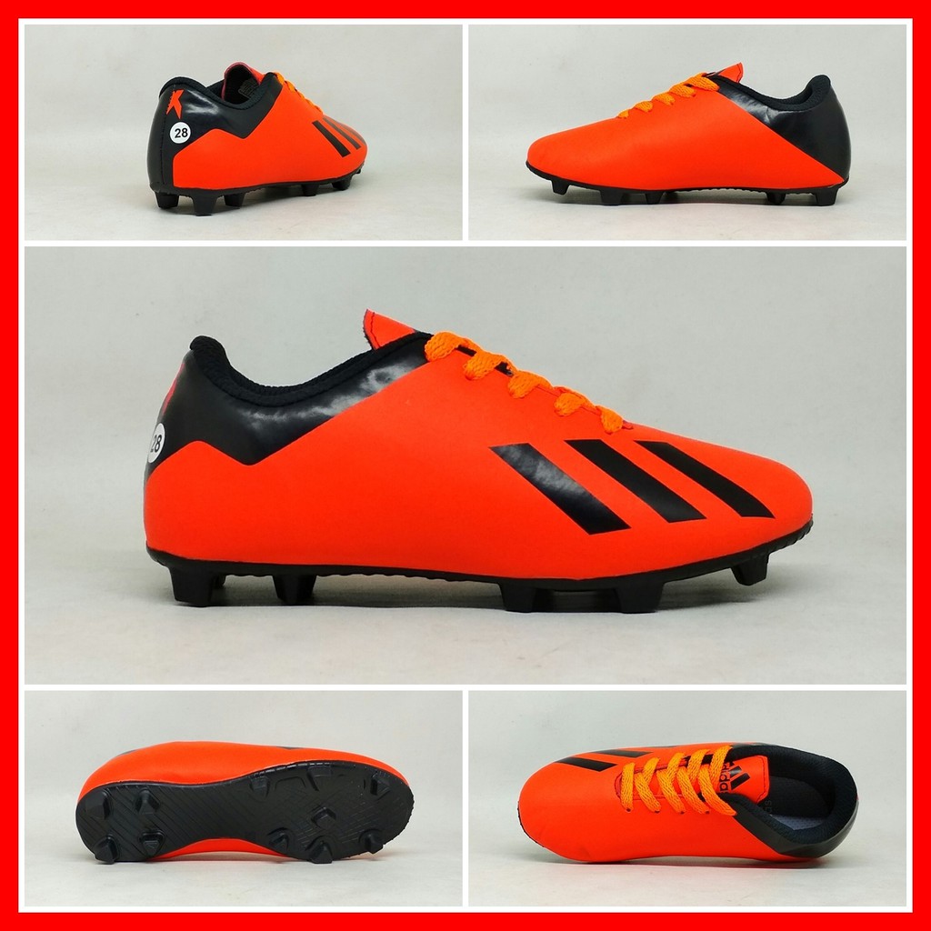 Sepatu Sepak Bola Anak Adidas X 18+ Orange Hitam Baby