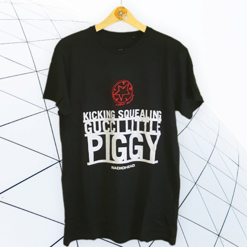 T-Shirt Radiohead: Gucci Piggy Black (Kaos Band Original)