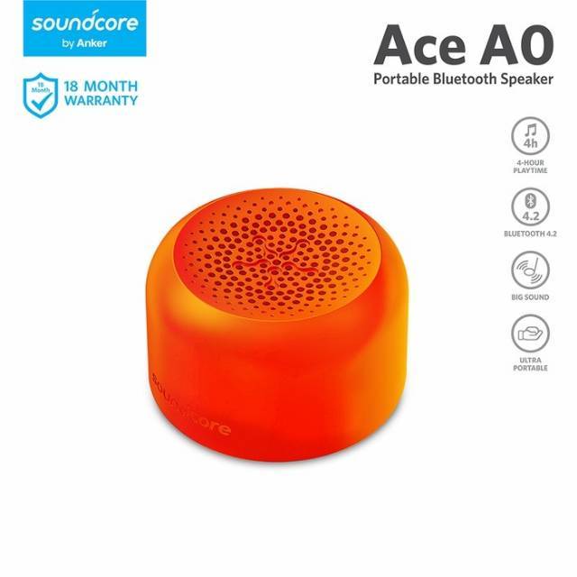 Anker Soundcore Ace A0 Bluetooth Speaker A3150 - Hitam/Orange