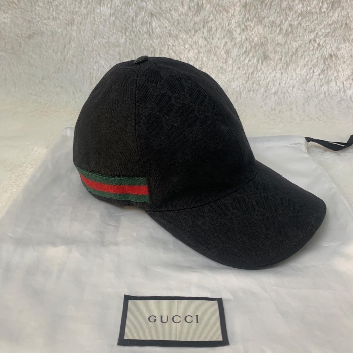 Original - Gucci Gg Baseball Cap Black Authentic Original Topi 100%