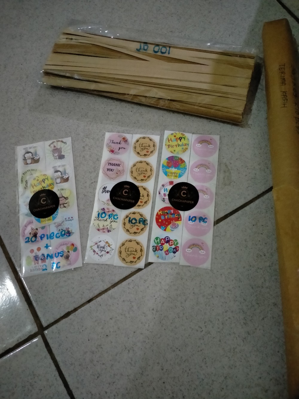 ( 10 Pieces ) (part 7)stikerulangtahun/stikerhappybirthday/stikerucapan/stikersegel/stikersegelmotif