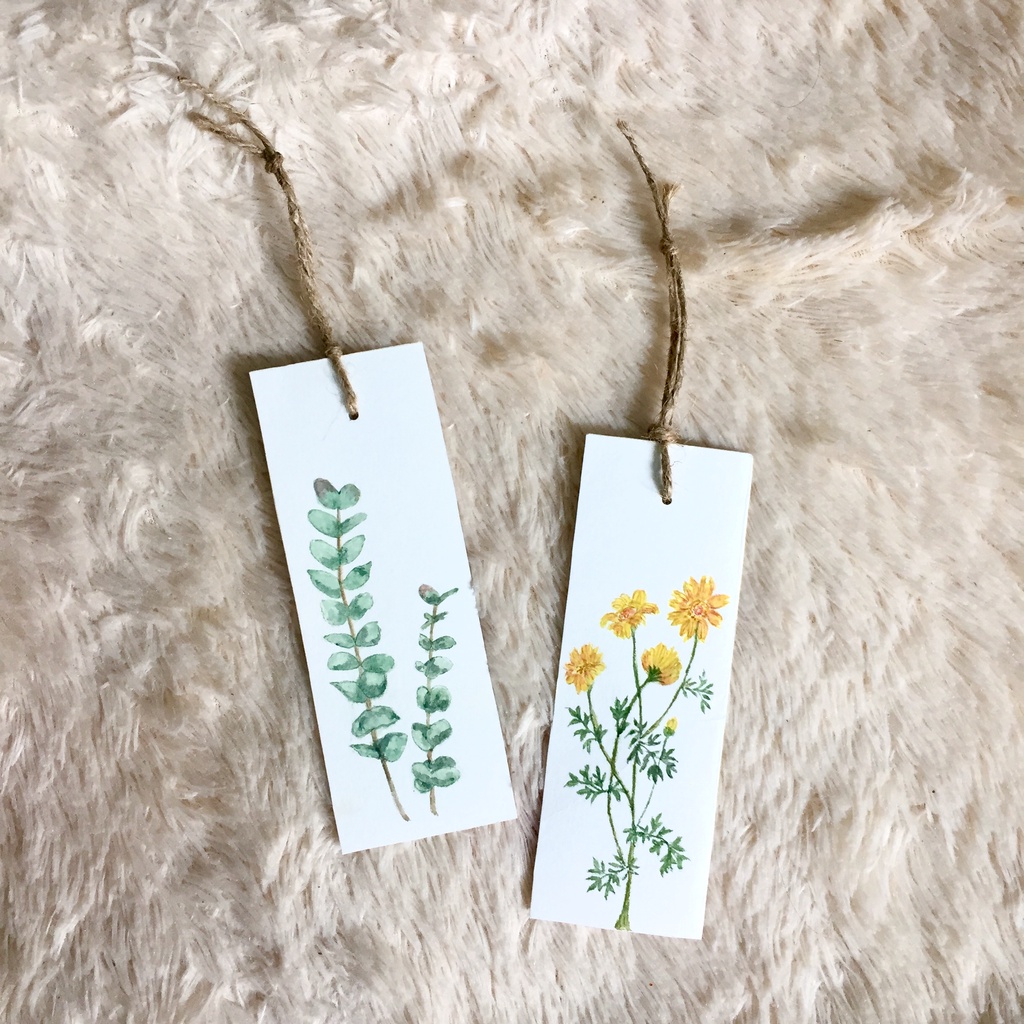 

Watercolor Floral & Leaves Hand Drawn Bookmarks by Papermitte