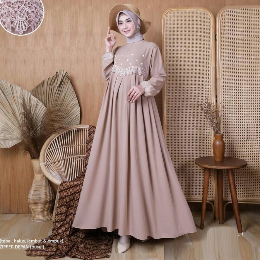 Gamis Wanita Terbaru Audy Maxy Dress Muslim Simple