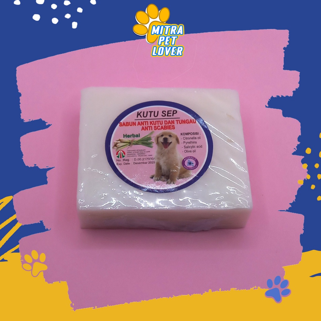 SABUN ANTI KUTU ANJING -  KUTU SEP SOAP HERBAL - ANTI SCABIES TUNGAU JAMUR KUDIS KORENG GATAL SAKIT KULIT - KUTUSEP DOG PUPPY - MURAH GARANSI KUALITAS ASLI ORIGINAL - PET ANIMAL VETERINARY TAMASINDO OBAT &amp; VITAMIN HEWAN BINATANG PELIHARAAN MITRAPETLOVER