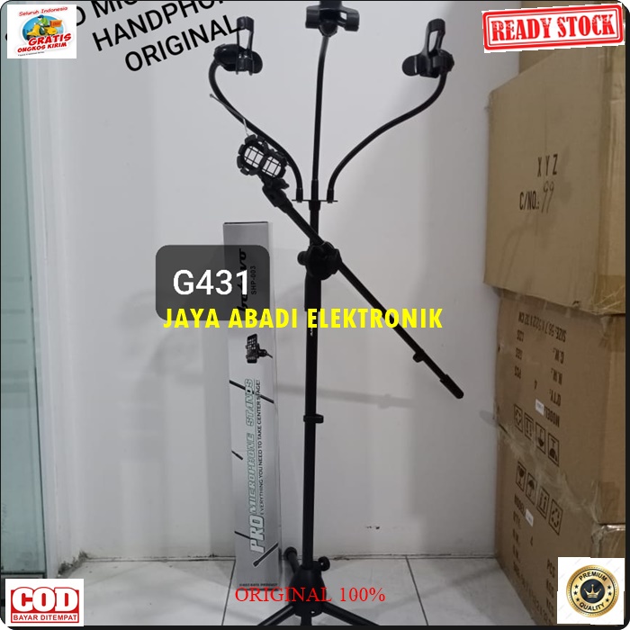 G431 STAND MIC BAHAN FULL BESI 4 CABANG 4IN1 KAKI TIGA HOLDER 1.7 METER KOKOH DAN KUAT BISA UNTUK SEGALA JENIS MICROPHONE DAN HANDPHONE TEMPAT GANTUNG PENYANGGA PELINDUNG ANTI JATUH PRAKTIS DIGUNAKAN PRODUK BERKHUALITAS HARGA TERJANGKAU