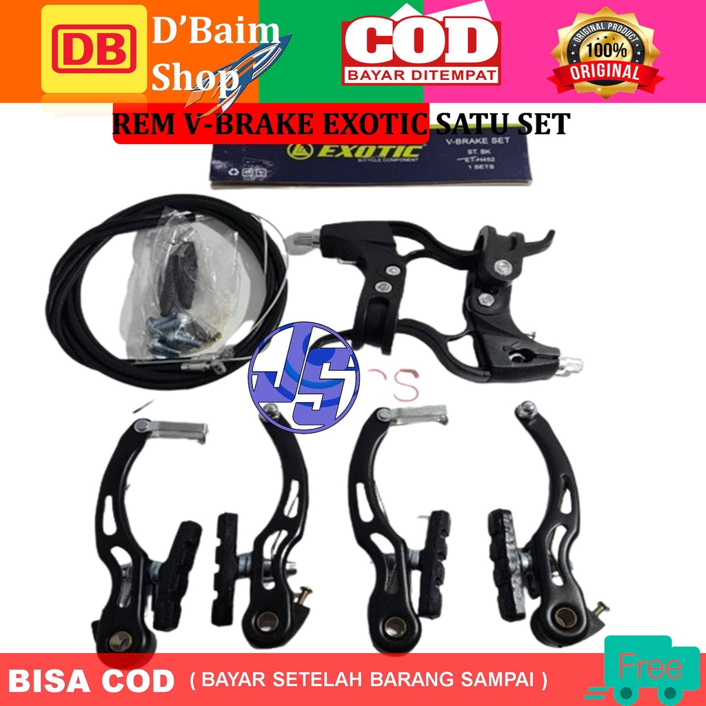 REM V-BRAKE SET SEPEDA BMX / MTB / LIPAT - REM SEPEDA Rem Sepeda Satu Set Turanza Jenis V-brakez