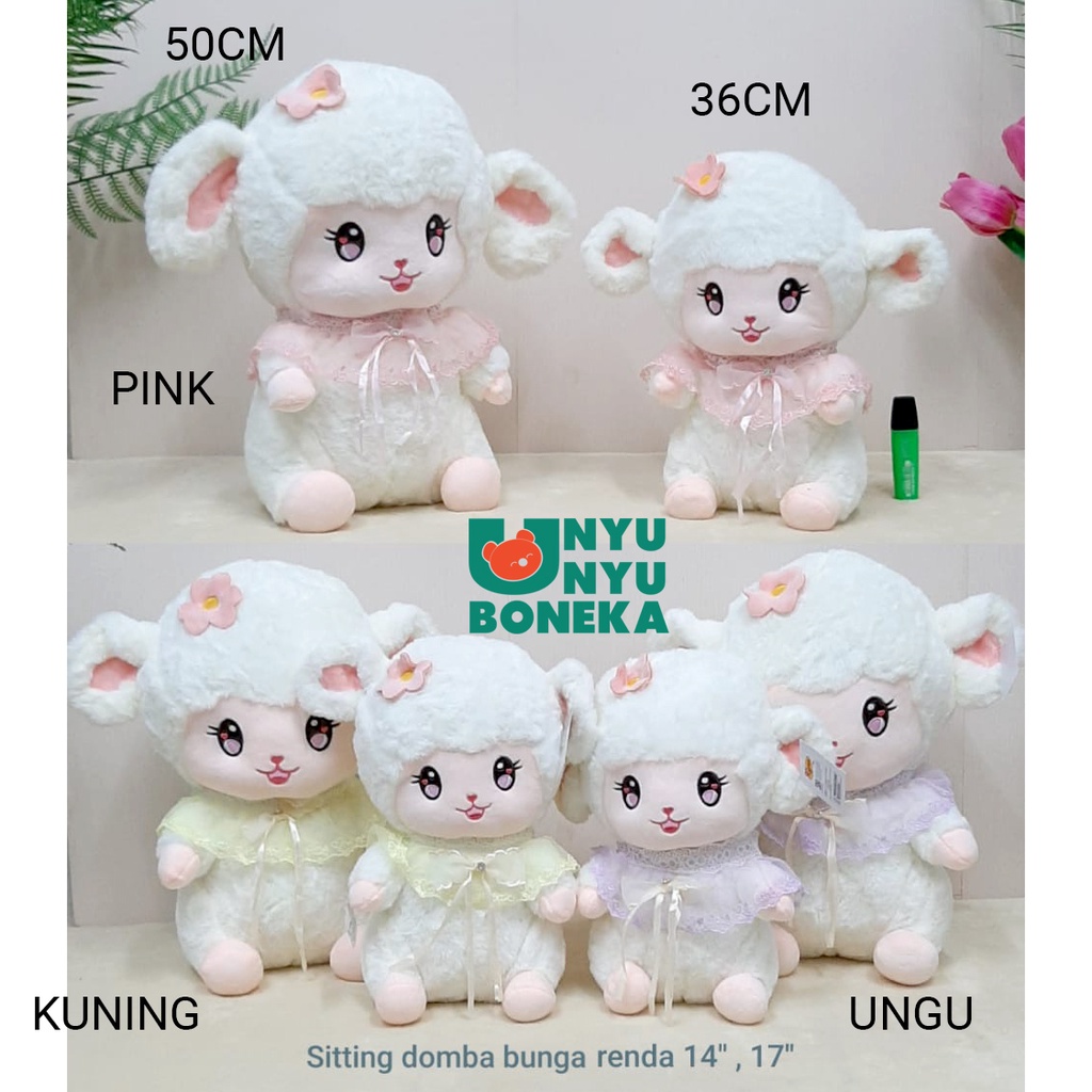 Boneka Domba renda Cute Import 36CM boneka animal kambing lucu mewah boneka