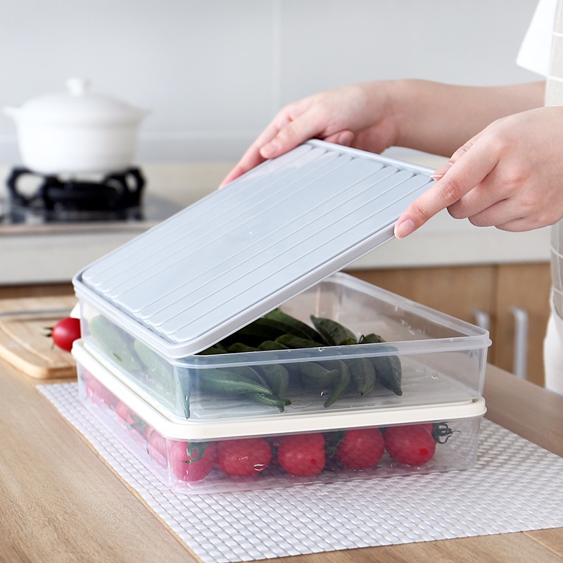 Refrigerator Food Fresh-keeping Box / Egg Dumpling Organizer Box with Lid /  Fridge Container Drawer Storage Boxes