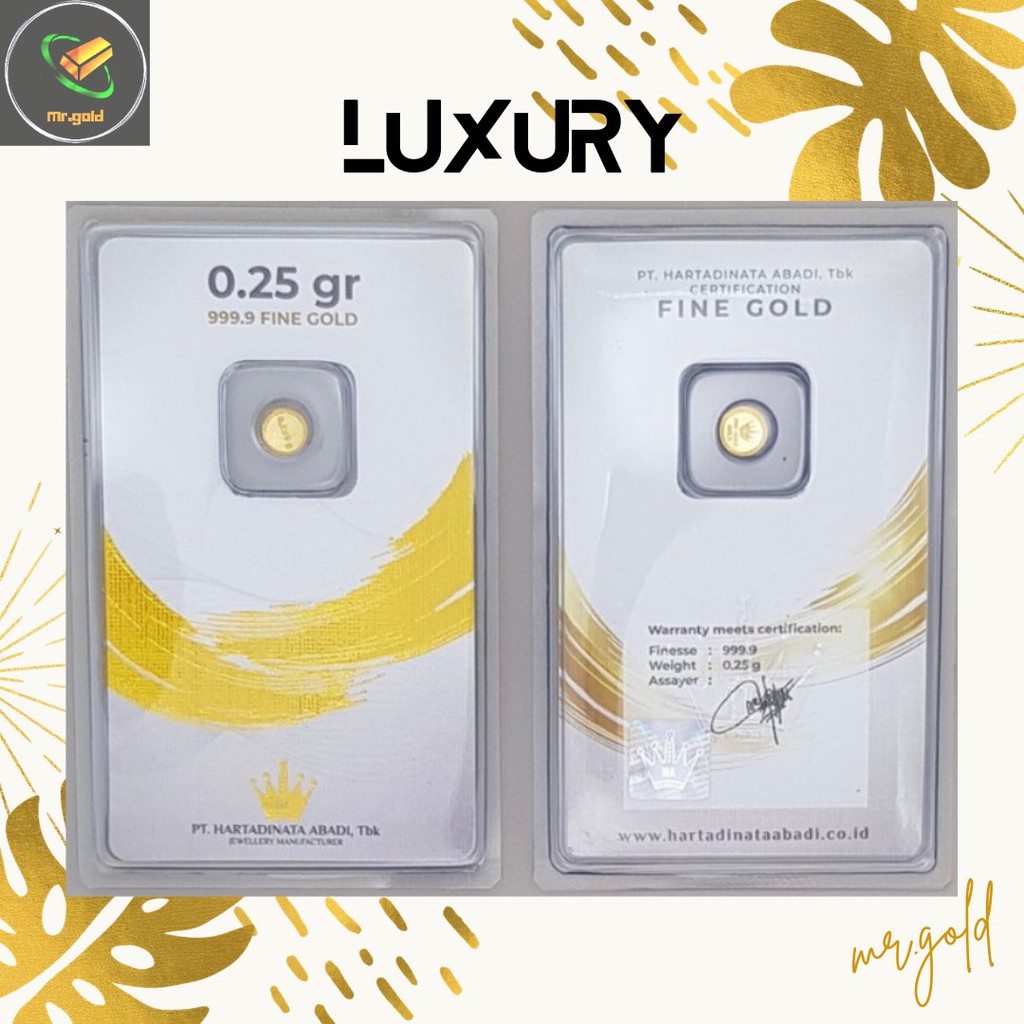 EMAS LOGAM MULIA MINI HARTADINATA ABADI 0.25 GRAM EDISI LUXURY GIFT SERIES ACC LM HT GOLD / LM HRTA