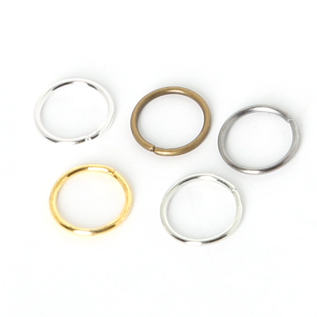 200 / 500pcs / Lot 4 / 5 / 6 / 7 / 8 / 10mm Konektor Split Jump Ring Silver / Gold / Kuningan Untuk Membuat Perhiasan Anting Diy