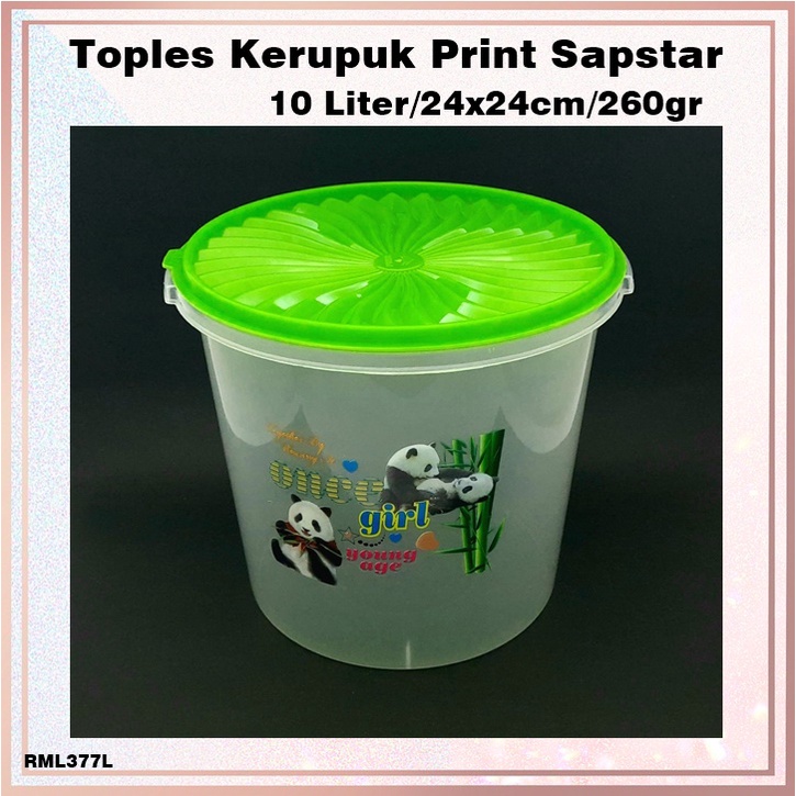 Toples Kerupuk/Penyimpanan Makanan Sapstar 10 Liter