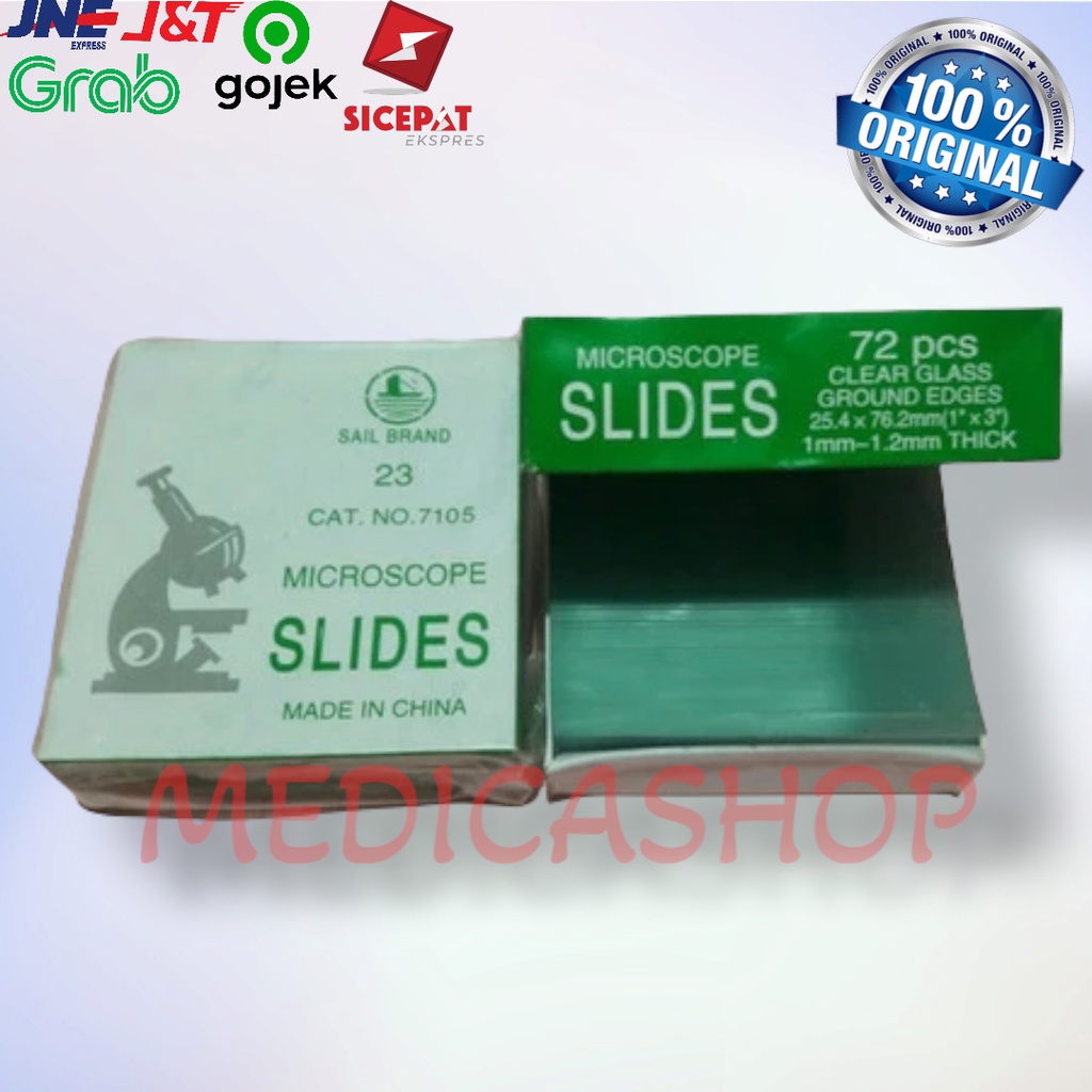 Objeck Glass Sail Brand 7105  Microscope Slide hijau