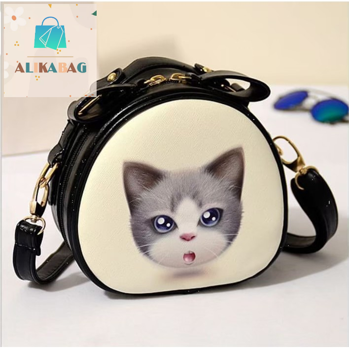 ALIKA BAG - Tas Selempang Wanita Karakter Kucing Lucu Fashion Casual