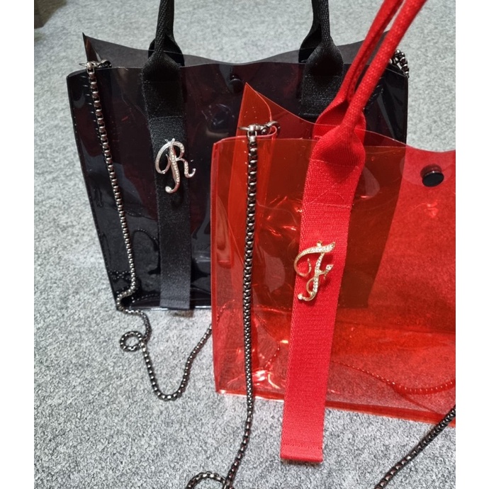 Tas Mika Hitam Transparant premium | Tote Bag Mika Hitam | Tas New Normal