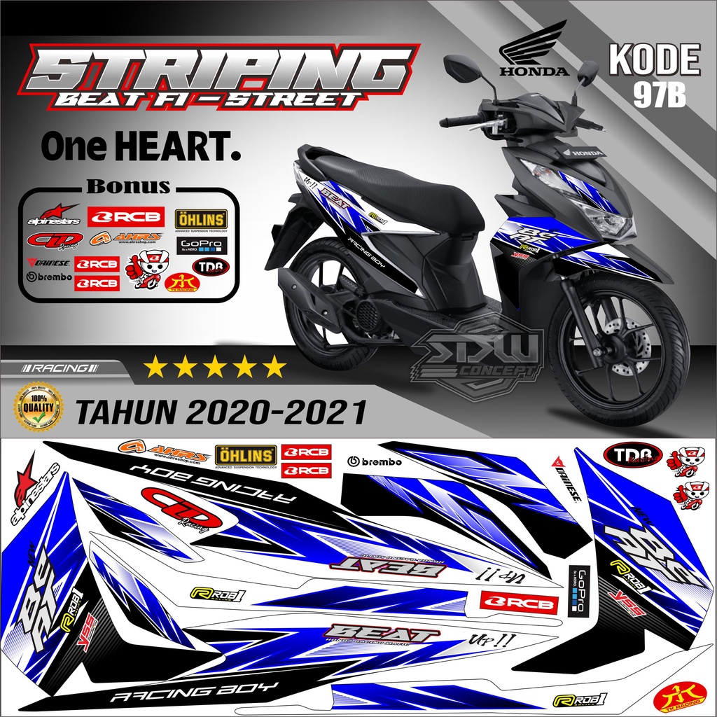 Striping Beat New Stiker Lis Motor Beat New Variasi kode 97