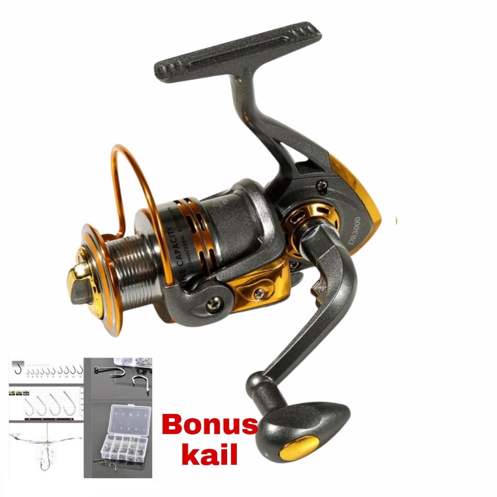 BONUS KAIL PANCING ( DEBAO DB6000A,DB3000A )Debao Alat Gulungan Pancing Metal Fishing Spinning Reel Katrol 10 Ball Bearing / Aksesoris Mancing /Peralatan Pancing /Reel Pancing Ikan Di Laut Sungai Fish Bahan Metal Aluminium Anti Karat Stainless