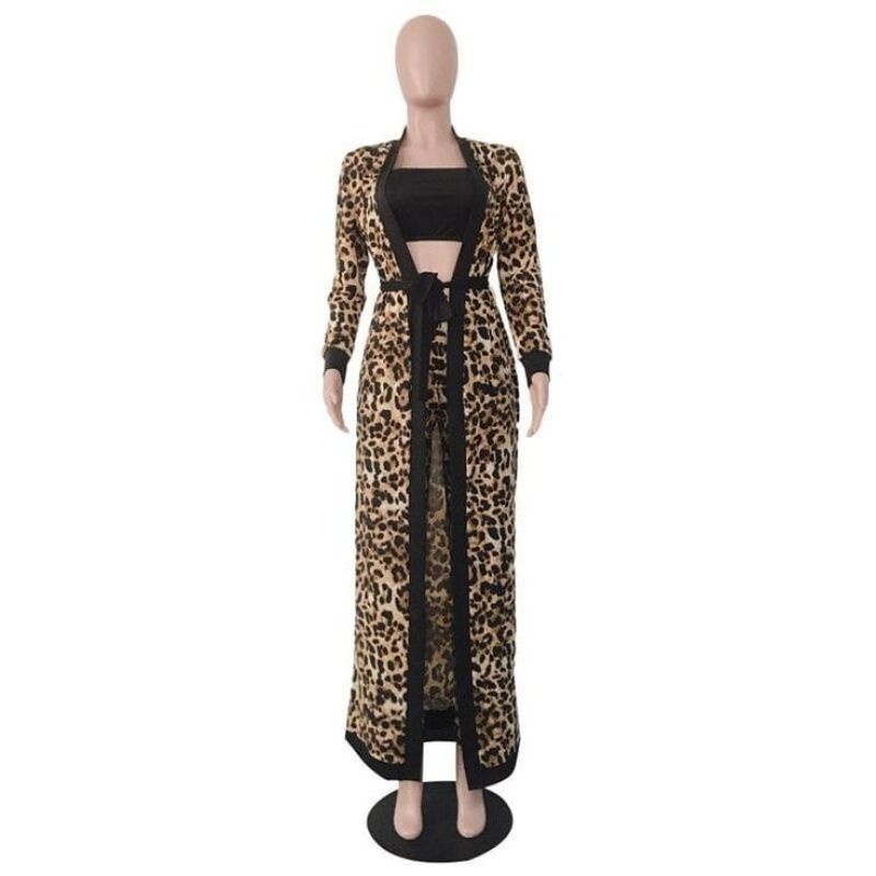 ONE SET TERBARU/ SETELAN OUTHER KIMONO LEOPARD/ OUTHER PANJANG TALI TERPISAH/ MODEL SIMPLE KEKINIAN