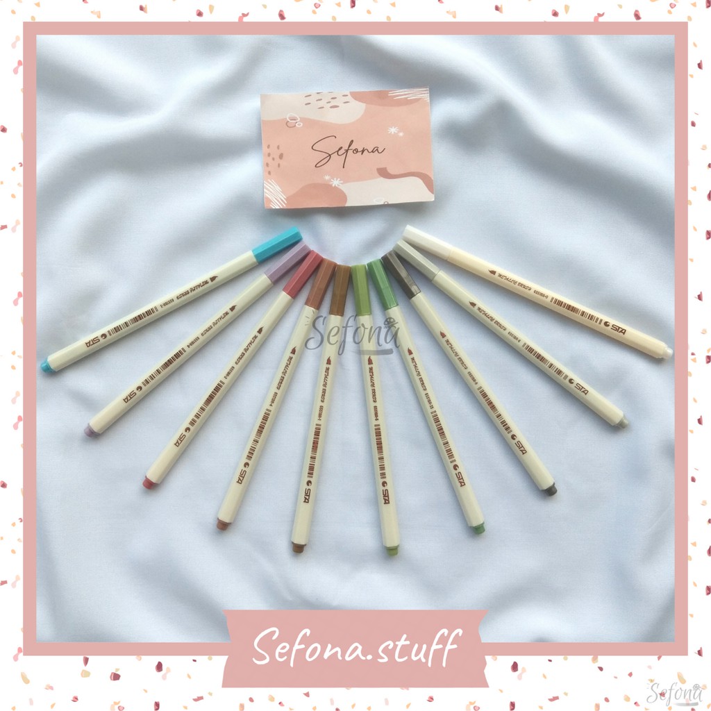 

STA Brush Pen Metallic Satuan / Eceran | Spidol Kaligrafi | DIY Scrapbook, Journal Aesthetic Murah