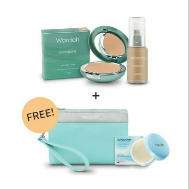 wardah exclusive paket+ free pouch new