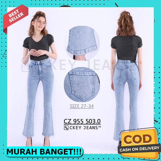 Celana Kulot Jeans Wanita Sobek Kulit Hitam Sobek Ripped Jins Denim Highwaist Murah Cewek Cullote Cu